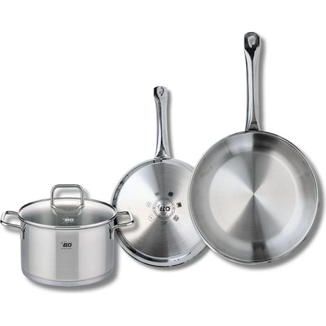 Set de 2 Poêles de cuisson 24 et 28 cm et 1 faitout 20 cm Elo Profi Citrin (1/5)