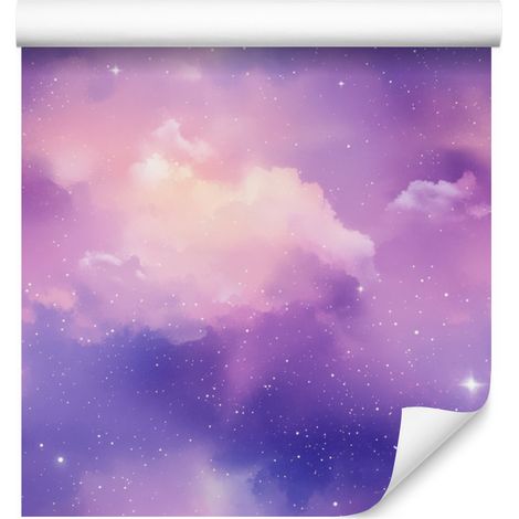 Papel pintado Galaxia en acuarela, violeta, centro lavanda, 50x1000 cm (1/5)