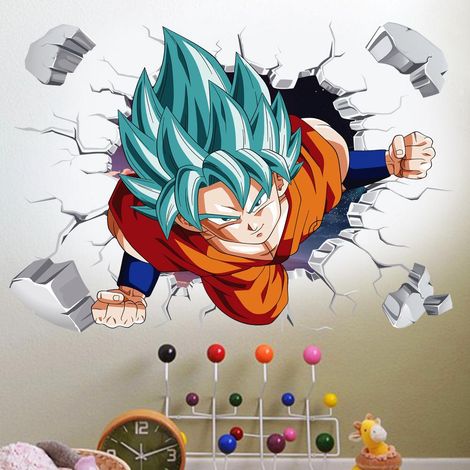 Décor mural autocollant Fenêtre 7 Dragon Ball Z, stickers muraux Saiyan Monkey King, fond chambre déco papier peint, autocollant vinyle imperméable, grande taille (1/5)
