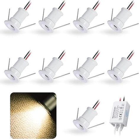 Mini Recessed LED Spotlight 12V 1W IP65 Diameter 15-18 mm Warm White
