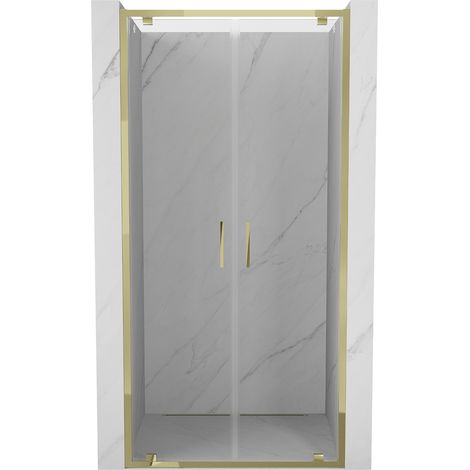 Mexen Exo portes de douche doubles battantes 100 cm, transparent, doré - 8182-100-000-50-00 (1/5)