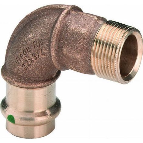 Viega Feuille Sanpress 127329 35 mm x R 2000 2000 /4, 90°, bronze ou bronze au silicium, contour SC, polygonal