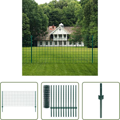 vidaXL Clôture en acier - Clôture Euro Acier 20x0,8 m Vert (1/5)