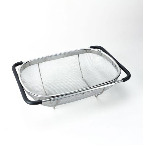 passoire Inox Evier Retractable Passoire Fine Avec Poignes Passoire Grande Pour Cuisine Ptes Corbeille  Aliments Lgumes Fruits (1/5)