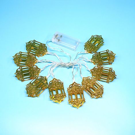 Guirlande Lumineuse - 10 Lanternes En Fer Doré - Câble Transparent - Alimentation Sur Piles - Pour Décoration Intérieure Fêtes Ramadan Eid Noël (1/3)