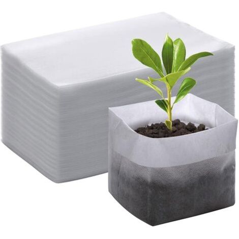 BUNTHAUS 100 pièces (10 x 10cm) Sacs de Culture de pépinière, Sacs de Plantes, Sacs de Culture de Plantes Sacs de Culture en Tissu Non tissé, Pots de Culture de semis Sacs de Culture (1/5)