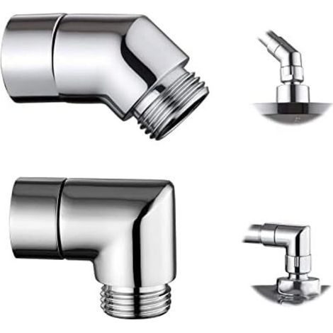 2pcs 90°/135° Elbow Tilt Shower Head Adapter Brass Hand Shower Adapter, Bathroom Hand Shower Shower Head, for Universal 1/2 Inch Interface Shower (1/4)