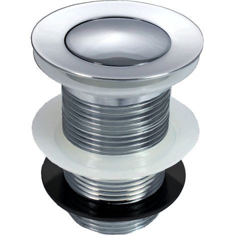 Push Button Unslotted Basin Waste Chrome