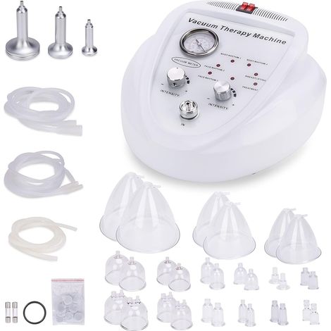 Ventouses de thérapie sous vide avec 30 tasses et 3 poignées en métal Gua Sha pour salon de spa, massage du corps, du dos, du visage