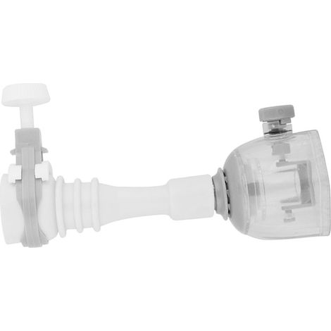 Wassersparende Küchenarmatur mit 360°-Drehschlauch und zwei Strahlarten, aus ungiftigem ABS-Material, inklusive Ventil, 13 cm, grau (1/5)