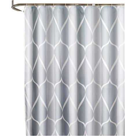 Rideau de douche imperméable avec crochets, imprimé géométrique, motif gouttes d'eau, tissu polyester, accessoires de salle de bain (1/5)
