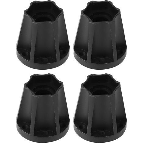 4 pièces Moyeux Hexagonaux Noirs pour Roues de Voiture RC, Adaptateur pour SCX10, Crawler 1/10, Compatible avec Jantes 1.9 et 2.2 Pouces, 20mm (1/5)