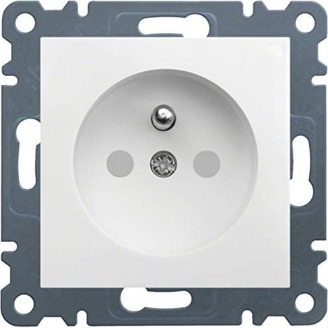 Prise simple Lumina avec/sans obturateurs de contact 16A, blanche WL1040