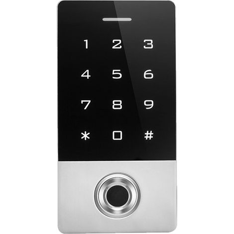 Lecteur de carte d'accès par empreinte digitale en métal pour serrure de porte avec 10 cartes d'identification à boucle. (1/5)