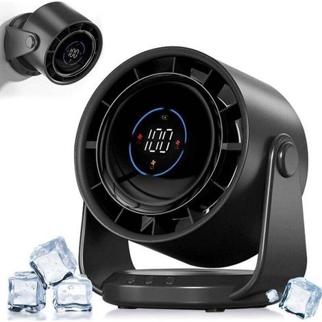 Ventilateur de Bureau,4000mAh Ventilateur à Pile,Affichage LED,1-199 vitesses et tête rotative à 105°, Ventilador de Pared de Puissant Flux d'Air pour Bureau et Maison,Chambre,cuisine (1/4)