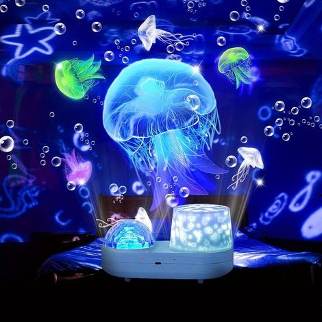 Projecteur Étoiles - Projecteur Galaxie avec Effet Vagues Océan et Lumière Rotative 3D - Lampe Nuit Musicale pour Chambre, Salle de Jeux, Home Cinéma (1/5)