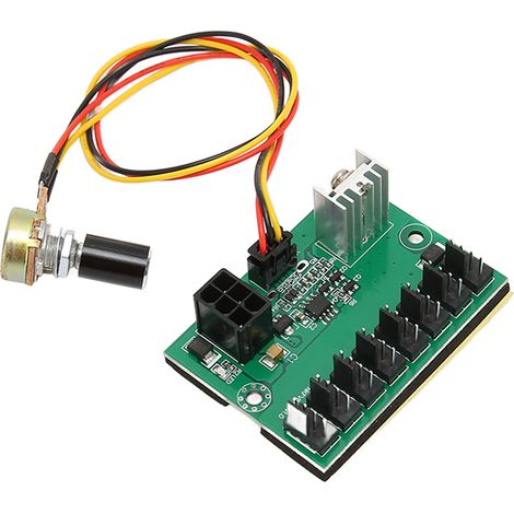 Hub régulateur de vitesse 8 voies 12V pour ventilateur PC, adaptateur PWM 2 broches 3 broches 4 broches, répartiteur de tension pour boîtier refroidissement (1/5)