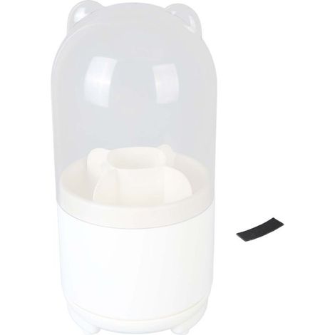 Porte-pinceaux de maquillage avec couvercle, organiseur rotatif blanc pour cosmétiques, rangement étanche à la poussière pour bureau (1/5)