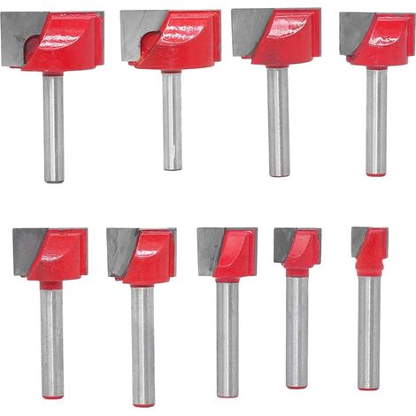 Fraise à Bois - Surfaçage Fraisage Menuiserie - Double Tranchant - Diamètres de Coupe 10 13 16 18 20 22 25 30 32 mm - Pour Bois et Panneaux - Lot de 9