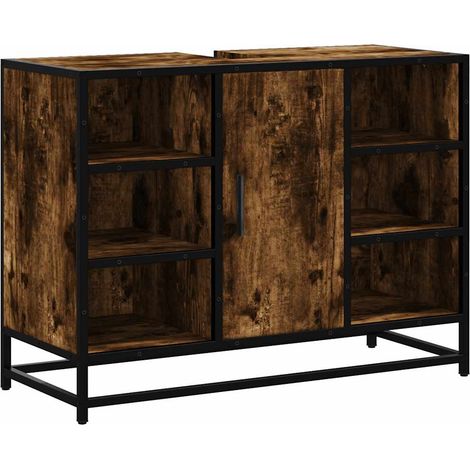Maison Exclusive - Waschbeckenunterschrank Räuchereiche 80x33x60