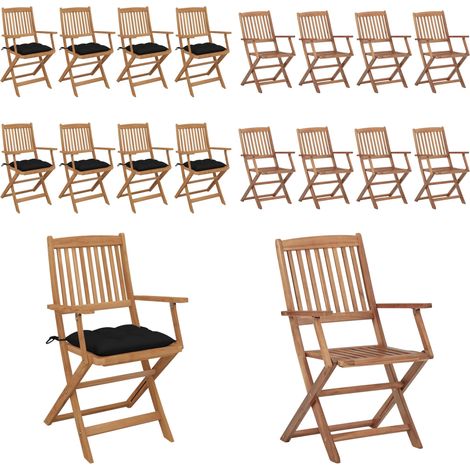 Klappbare Gartenstühle 8 Stk. mit Kissen Massivholz Akazie - Gartensaßsessel - Gartenstühle - Klappstühle - Holzstühle - Outdoor Möbel - Home & Living (1/5)