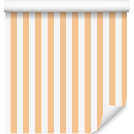 Gestreifte Tapete in Creme und Weiß, cremefarbener Hintergrund für Wohn- und Schlafzimmer, 50 x 1000 cm (1/5)