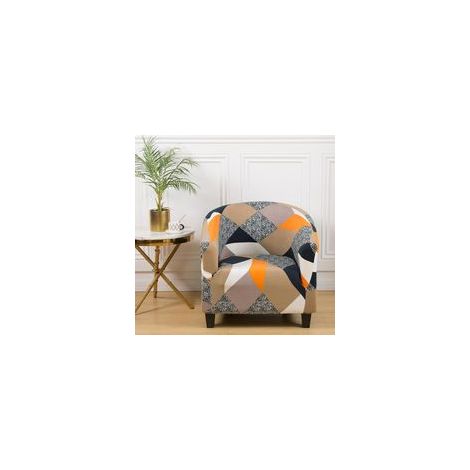 Copripoltrona elasticizzato, coprisedia stampato rimovibile e lavabile, copridivano moderno, copripoltrona per bancone bar, soggiorno, sala da pranzo, reception, ufficio (23)