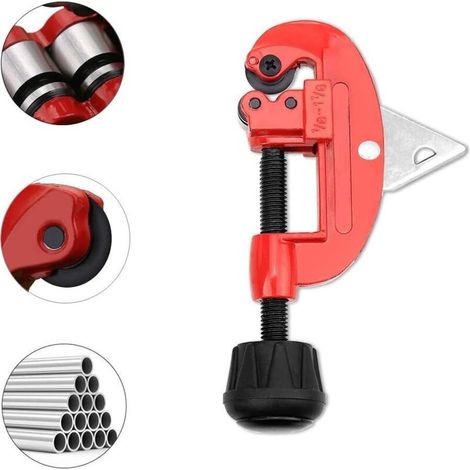 Tagliatubi regolabile, mini tagliatubi (4-28 mm), macchina da taglio per tubi in rame, ottone, PVC, plastica e alluminio, con rifilatore nascosto (1/4)
