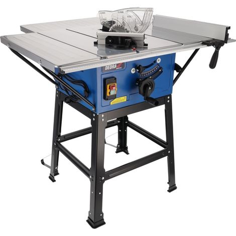Scie de table pour bois, raboteuse, scie circulaire 2000 W, lame de scie de 254 mm, avec trois disques inclus, 4800 tr/min, épaisseur de coupe max. 87 mm, scie circulaire de table pour (1/5)