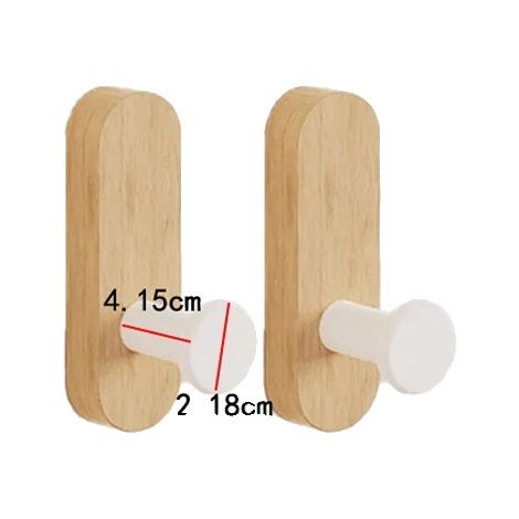 Wandhaken, Holzdesign, vielseitig einsetzbar, 2 Stück (1/2)