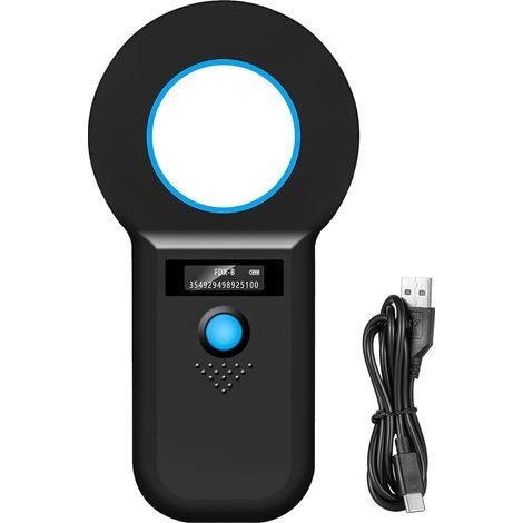Gbformat Bluetooth Rechargeable Pet Chip Reader OLED Chip Reader Electronic Chip Cat Reader RFID Pet Chip Reader for Pet ID Tag EMID, FDX-B(ISO 11784/11785) (1/5)
