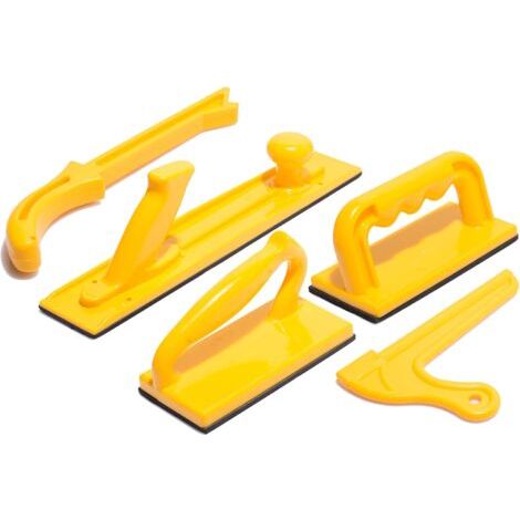 Ensemble de 5 blocs poussoirs et bâtons de sécurité de qualité supérieure en orange vif – Outils de travail du bois essentiels pour tables de toupie, dégauchisseuses et scies à ruban