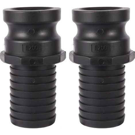 2 Pièces Raccords Camlock Type E en Polypropylène, Adaptateur Mâle 2" - Raccord à Came et Rainure Standard pour Fixation, Raccord de Connexion Mâle (1/5)