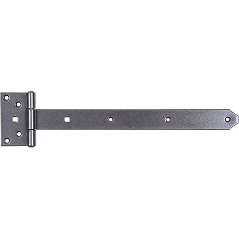 Penture anglaise avec goupille rivetée en noir diamant, à couche duplex penture 391 x 40 mm charnière 59 x 103 mm (1/5)