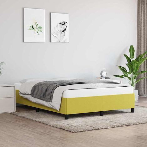 vidaXL Estructura de cama sin colchón tela verde 140x190 cm (1/5)