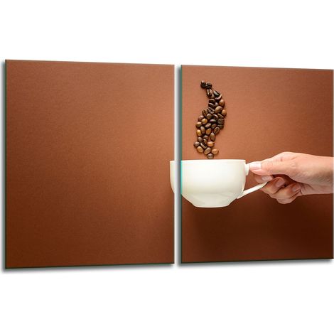 2 plaques de protection en verre pour cuisinière 40x52 à café (1/5)