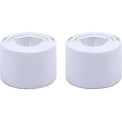 Bande d'étanchéité imperméable et anti-moisissure de 3,2 m pour salle de bain, cuisine et douche ruban adhésif pour lavabo et baignoire enduit imperméable. (1/5)