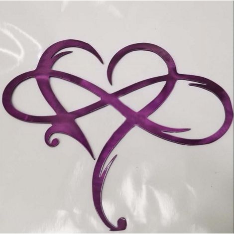 Decoration Murale En Fer Forgé - Cœur Infini - Art Mural Métallique - Pour Intérieur - 17 x 20 cm