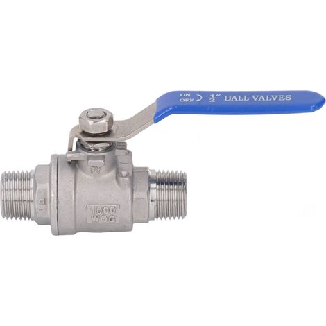 Robinet à Bille Mâle 1/2" DN15 Inox 304 pour Gaz Eau Huile (1/5)