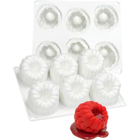 Moule à dessert en silicone mostsom, 6 cavités, motif framboise, moule à gâteau, moule à mousse et chocolat, moule de cuisson (1/5)