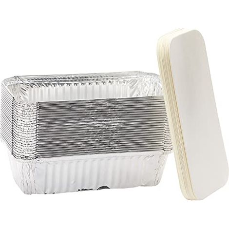 Papstar 14514, Contenitore in alluminio con coperchio, Argento, 21.3 x 11 x 5.4 cm (1/4)