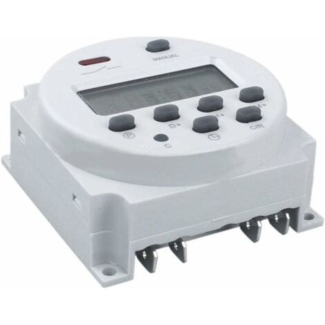 CN101 Minuterie numérique 12 V DC/AC, interrupteur de relais de temps programmable LCD pour prises électriques Blanc (1/3)