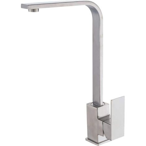 Robinet D'évier De Cuisine Monocommande Bec Haut Long Carré Voile Cube (1/5)