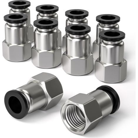 10 Pcs 8mm diamètre extérieur du manchon de carte x 1/4 "BSP femelle traversant raccord pneumatique Push-in, PCF8-02 adaptateur de ligne d'air (1/5)