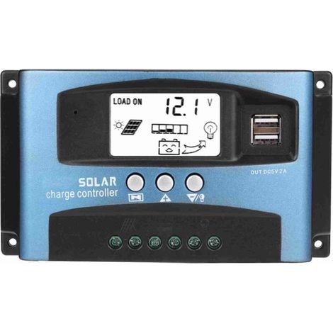 Contrôleur de charge solaire MPPT 100A – Double écran LCD – Sortie USB 12V 24V – Gestion efficace avec puce industrielle (1/5)