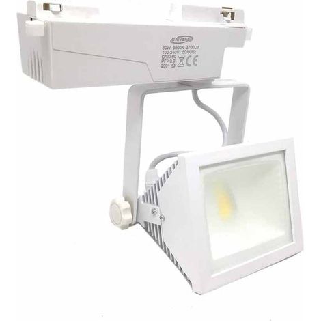 2 Faro proiettore led cob da binario 30 watt faretto luce bianca 6500k orientabile da soffitto (1/5)