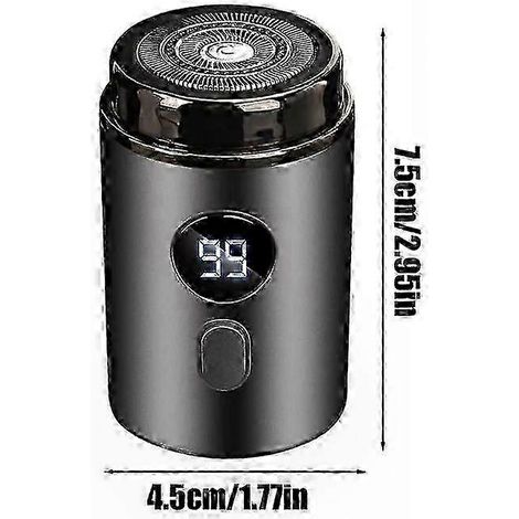 Mini rasoir électrique rechargeable pour le corps entier, idéal pour les voyages et la voiture. Rasoir portable pour hommes, indolore et sans fil (gris). (1/3)