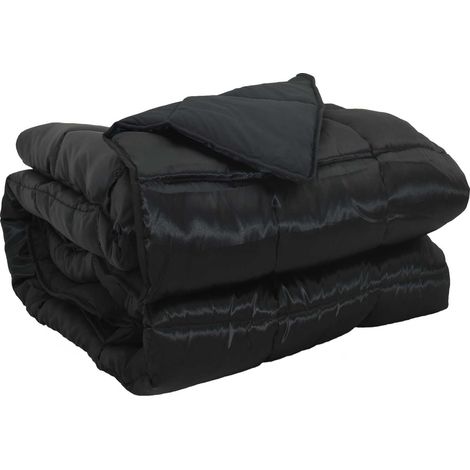 vidaXL  Full Year Duvet  Black 200 x 200 cm Satin and Microfiber