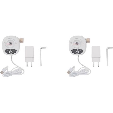 Deux contrôleurs de vannes intelligents WIFI, commande à distance via une application, vannes à bille d'arrêt d'eau automatiques sans fil, compatibles avec EWeLink, prise standard européenne DN15. (1/5)