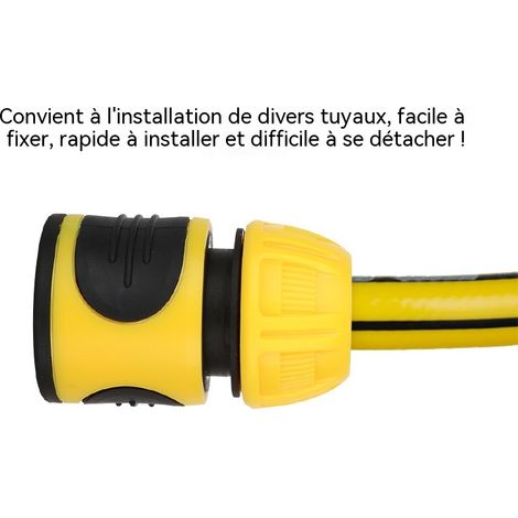 Raccord rapide pistolet lavage auto 3/4 pouce, caoutchouc, jaune vif, étanche pour tuyau eau (1/3)